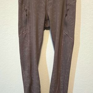 Athleta Brown Leggings with Zippered Pockets